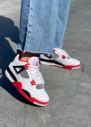 Кросівки чоловічі nike air jordan retro 4 fire red/кроссовки мужские найк аир джордан ретро 4