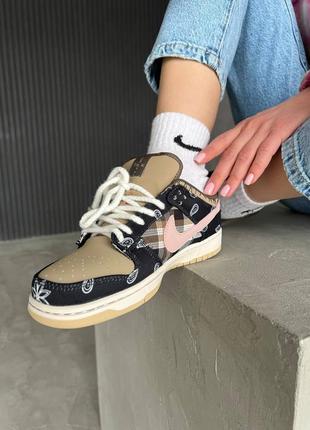 Жіночі кросівки nike sb dunk x travis scott cactus jack/ женские кроссовки найк дунк