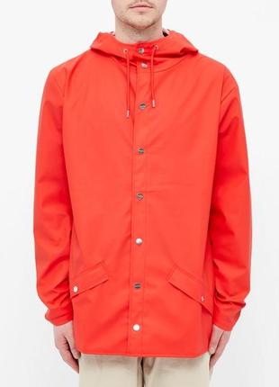 Дощовик водонепроникна куртка жіноча чоловіча бренд rains 1201 jacket 08 red оригінал.4 фото