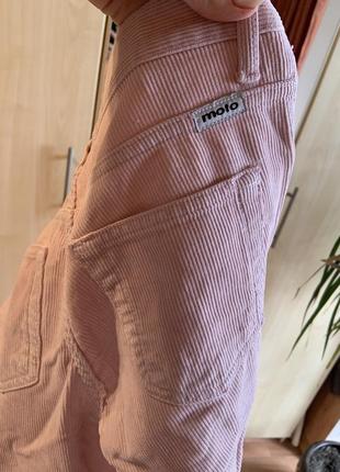 Рожеві вельветові  штани від motto jeans5 фото
