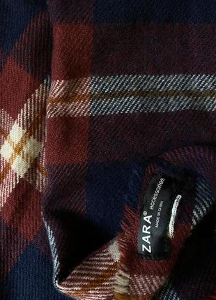 Тёплый клетчатый шарф-плед от zara3 фото