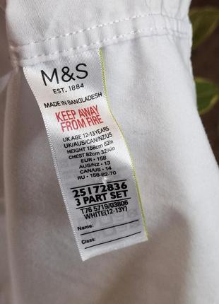 Білі рубашки з довгим рукавом для школи marks&spencer,  10-12 років3 фото