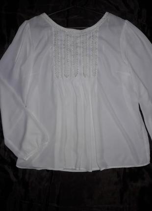 Блуза белая с кружевом orsay, р.40 евро