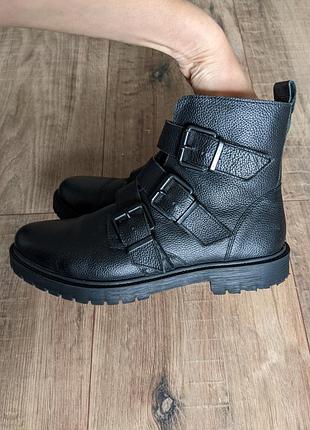 Шкіряні черевики ботильйони напів чобітки челсі німеччина ідеал шкіра осінні демісезонні
