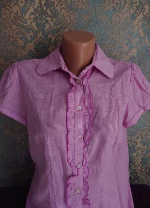 Красивая женская блуза с оборками хлопок блузка блузочка р.44 /464 фото