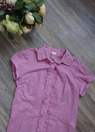 Красивая женская блуза с оборками хлопок блузка блузочка р.44 /466 фото