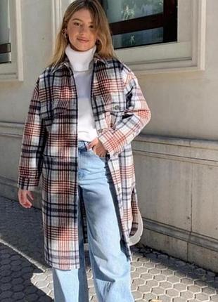 Тёплая рубашка пальто zara