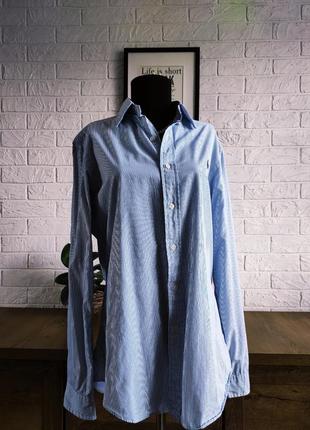 Рубашка сорочка polo ralph lauren🔥,смужка, білий,голубий,довгий рукав, бавовна m,381 фото