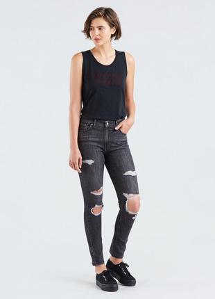 Джинсы levi’s 721 high rise ripped skinny