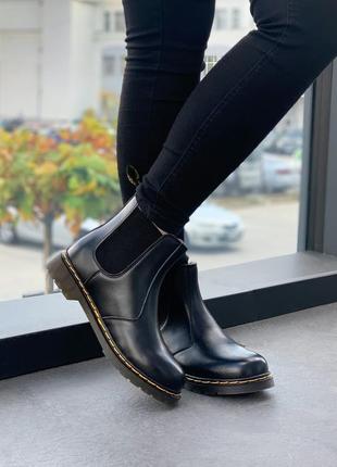 🔥ботинки женские зима dr. martens chelsea black хутро8 фото