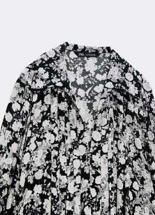 Платье в цветочный принт zara, коллекция 2022 года, размер xs/s7 фото