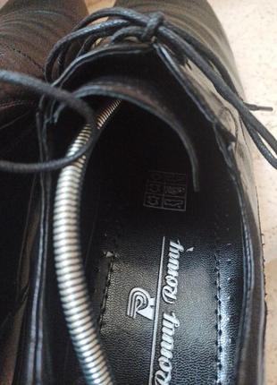 Кожаные туфли на шнурках4 фото