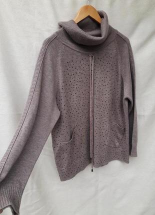 Батал кашемировый свитер тауп