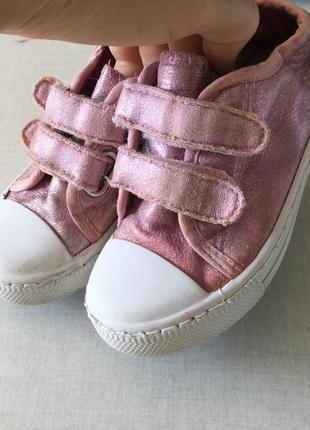 Текстильные туфли/кеды розовый металлик pepco 24р 15,5 см