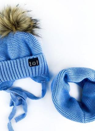 Зимовий комплект шапка і хомутик для дітей7 фото