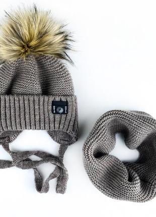 Зимовий комплект шапка і хомутик для дітей4 фото