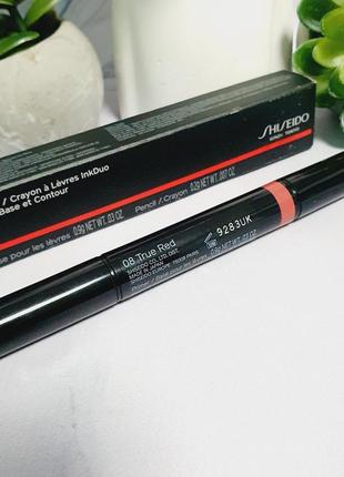 Оригінал олівець праймер для губ shiseido lip liner inkduo 08 true red оригинал карандаш бальзам для губ2 фото