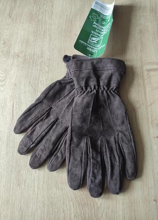 Стильные мужские кожаные замшевые перчатки, германия.  размер указан 9,5