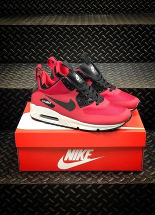 Чоловічі кросівки nike air max mid 90 red white «black logo»