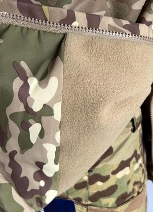 Куртка реглан кенгуру анорак brandit вітровка soft shell тактична на флісі непромокаємий захисна термо мультикам6 фото
