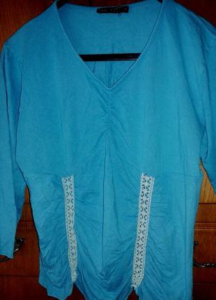 Эластичная вискозная блуза с драпировкой спереди,42-46разм.,baretti