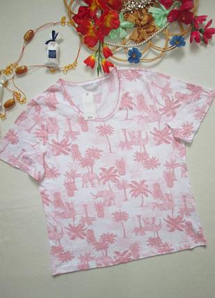 Суперовая хлопковая футболка в тропический принт bonmarche ❣️❇️❣️