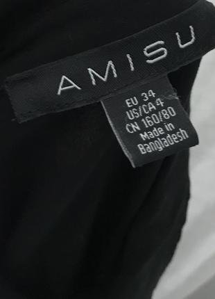 Amisu чорне плаття-сорочка натуральне пряме6 фото