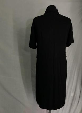 Amisu чорне плаття-сорочка натуральне пряме5 фото