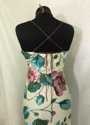 Coast шелковое шикарное длинное платье с завязками на спине тренд бельевой стиль5 фото