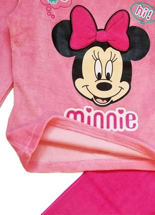 Піжама disney minnie на дівчинку 116 см рожева2 фото