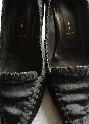 Туфли лодочки casadei, 37 r. кожа, мех пони, оригинал2 фото