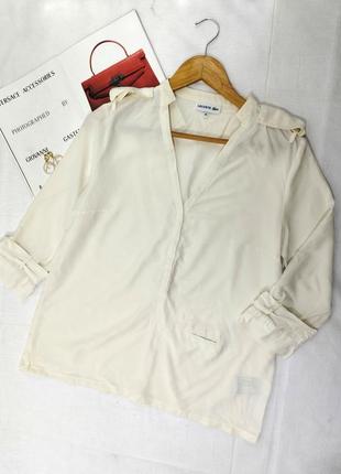 Шелковая блузка lacoste кремовая5 фото