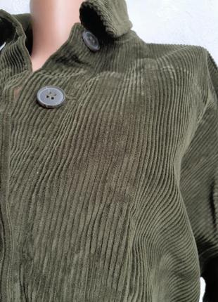 Куртка рубашка вельветовая крупный рубчик 100% хлопок коттон пиджак удлиненный с карманами10 фото