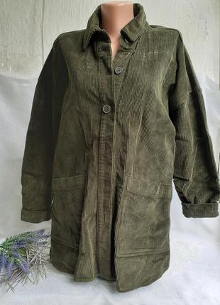 Куртка рубашка вельветовая крупный рубчик 100% хлопок коттон пиджак удлиненный с карманами3 фото