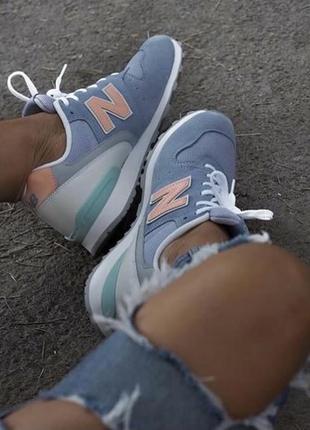 Кроссовки голубые new balance1 фото