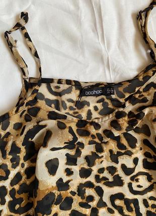 Сукня трендова леопард принт на бретельках