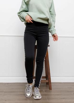 Чорні спортивні легінси на хутрі