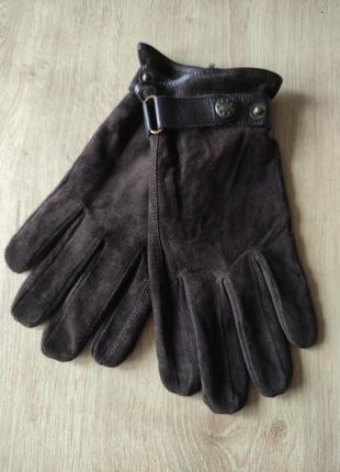 Стильные мужские кожаные замшевые перчатки tcm, германия.  размер  9,5