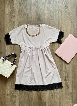 Сукня ніжно - рожева з мереживом для дівчини
