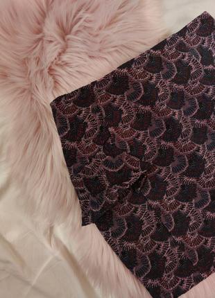 Жаккардовая юбка спідниця с рюшами воланом новая bershka люкс качество6 фото