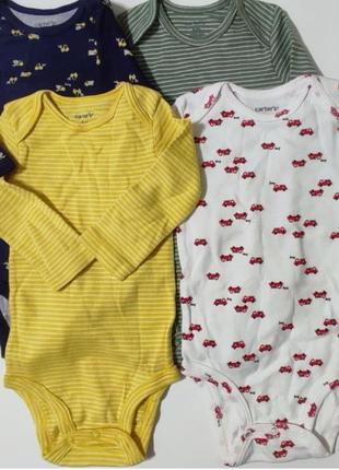 Комплект трикотажних боді з довгим рукавом carters - 4 шт. для хлопчика, продається поштучно