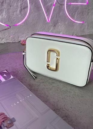 Marc jacobs snapshot white gold брендова біла сумочка марк джейкобс популярная белая сумка с ремешком