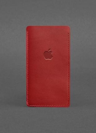 Кожаный чехол для iphone 12 красный