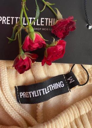 Теплые бежевые широкие штаны prettylittlething2 фото