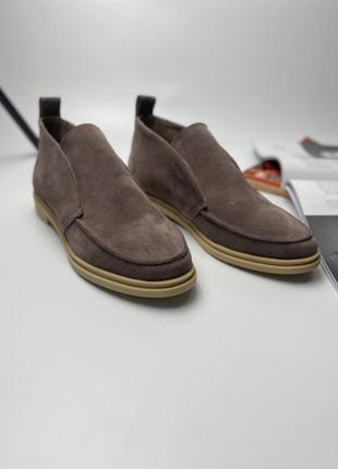 Натуральні замшеві туфлі лофери черевики8 фото