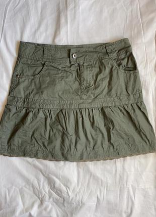 Трендовая карго юбка мини хаки