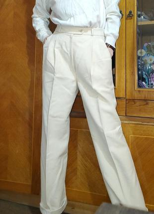 Винтажные нюдовые брюки с защипами и стрелками lady brax винтаж в мужском стиле6 фото