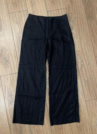 Базовые широкие чёрные брюки h&m2 фото