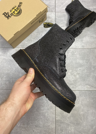 Dr martens jadon glitter жіночі осінні черевики чорні
