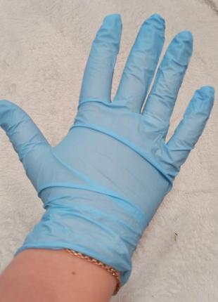 Нітрилові рукавички medicom текстуровані без пудри блакитні розмір s (3,6 г.)1 фото